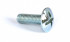 Vis métaux tête ronde large fendue en croix (Poelier) NFE 25129 M5 X 0.80 X 16mm acier doux zingué blanc