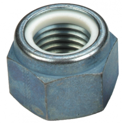 Ecrou hexagonal autofreiné (anneau non métallique) Type P Hauteur normale NFE 25409 NYLSTOP® acier